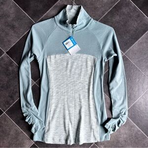 Columbia Outerspaced III Women S 1/4 Zip Pullover Blue/Green NWT Long Sleeve